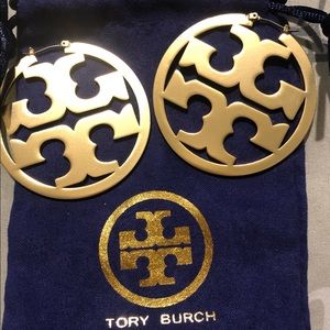 Tory Burch Miller Logo Hoop Earrings